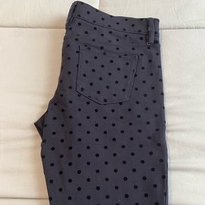 Black pants with black dots j crew size 2